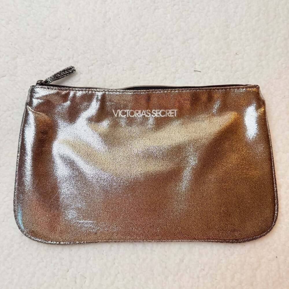 Victoria's Secret Metallic Cosmetic Pouch Gold Bag